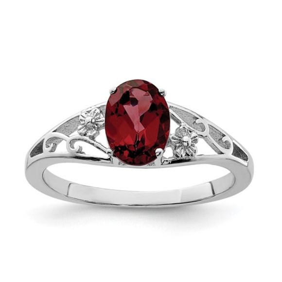 CLOSEOUT! Sterling Silver Gemstone Ring (Swiss Blue Topaz, Garnet, or Citrine) - Picture 1 of 9